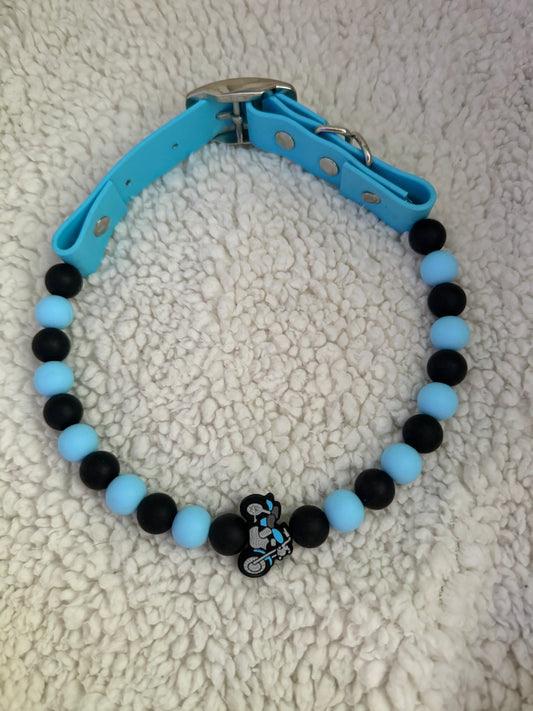 Light blue motorcycle